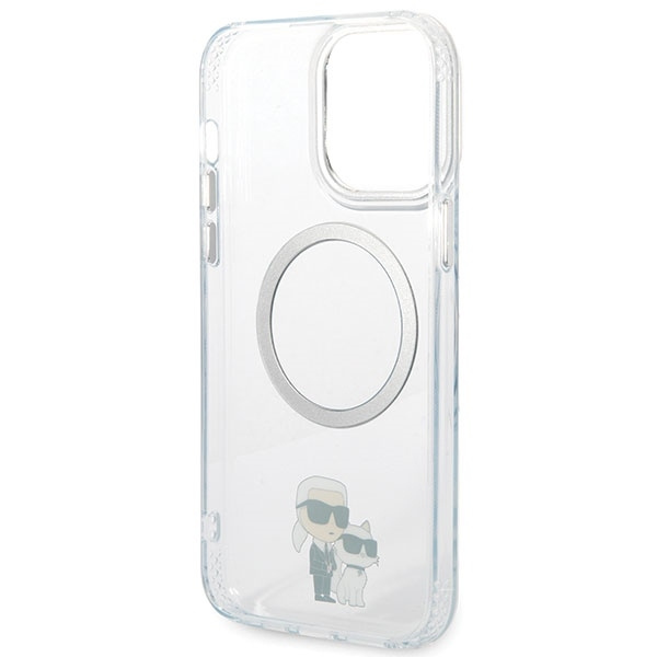 Etui Karl Lagerfeld Iconic Karl&Choupette Magsafe na iPhone 13 Pro Max - przezroczyste