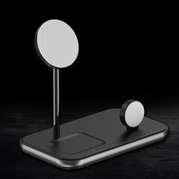 Choetech MFM MFi ładowarka/stacja ładująca indukcyjna 3w1 iPhone 12/13/14, AirPods Pro, Apple Watch szary (T589-F)