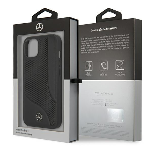Mercedes MEHCP13MCDOBK iPhone 13 / 14/ 15 6.1" czarny/black hardcase Leather Perforated Area