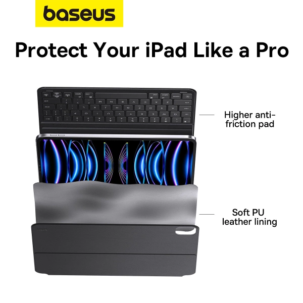 BASEUS BRILLIANCE SERIES KEYBOARD CASE FOR IPAD MINI 8.3'' (6TH GENERATION) + USB-C CABLE - BLACK