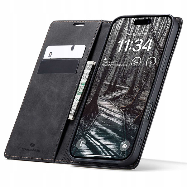 Spacecase Etui Wallet iPhone 17 Pro Max black