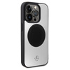 Mercedes Leather&amp;Alu MagSafe case for iPhone 15 Pro Max - silver