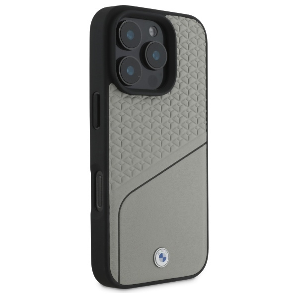BMW BMHMP16X23RDCLG iPhone 16 Pro Max     6.9" szary/grey hardcase Sign Leather Textured and Line MagSafe
