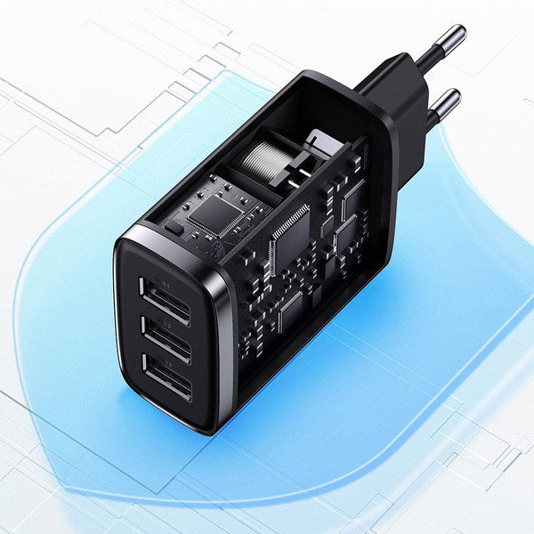 Baseus ładowarka sieciowa Compact 3 x USB czarna 17W