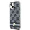 DKNY DKHMP14SHCPTSK iPhone 14 / 15 / 136.1" czarny/black hardcase IML Checkered Mono Pattern & Printed Stripes MagSafe