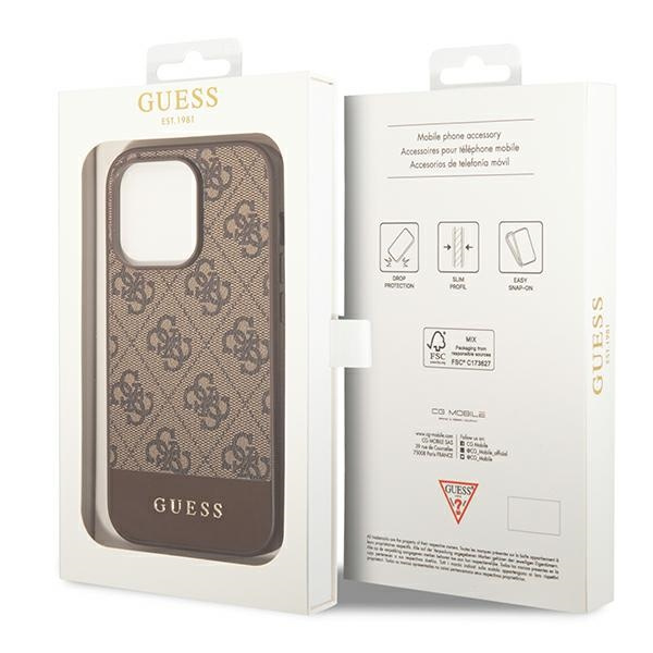 Guess GUHCP14LG4GLBR iPhone 14 Pro6,1" brązowy/brown hard case 4G Stripe Collection