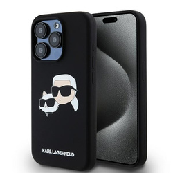 KARL LAGERFELD KLHMP15LSKCHPPLK IPHONE 15 PRO 6.1" CZARNY/BLACK HARDCASE SILICONE KARL & CHOUPETTE MAGSAFE