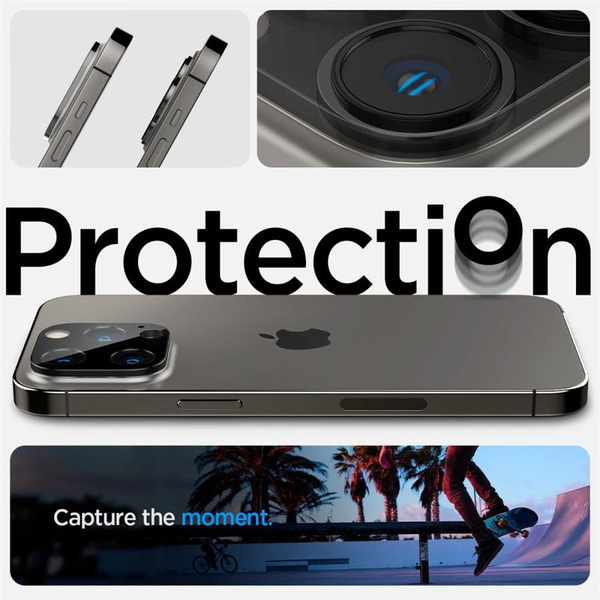 Osłona aparatu Spigen Optik.tR Camera Protector na iPhone 14 Pro / Pro Max / 15 Pro / Pro Max  / 16 Pro / Pro Max- czarna 2 szt.