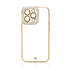 FASHION CASE FOR IPHONE 13 PRO GOLD FRAME GEL COVER WHITE