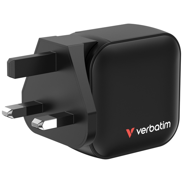 Ładowarka sieciowa Verbatim Mini GaN 70W 2xUSB-C PD/1x USB-A QC czarny 32229
