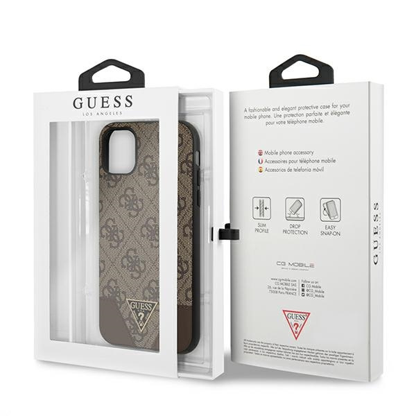Guess GUHCN61PU4GHBR iPhone 11 6,1" / Xr6,1" brązowy/brown hardcase 4G Triangle Collection
