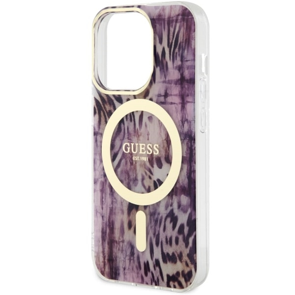 Guess GUHMP14XHLEOPWP iPhone 14 Pro Max6.7" różowy/pink hardcase Leopard MagSafe