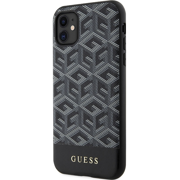 Guess GUHMN61HGCFSEK iPhone 11 / Xr 6.1"czarny/black hardcase GCube Stripes MagSafe