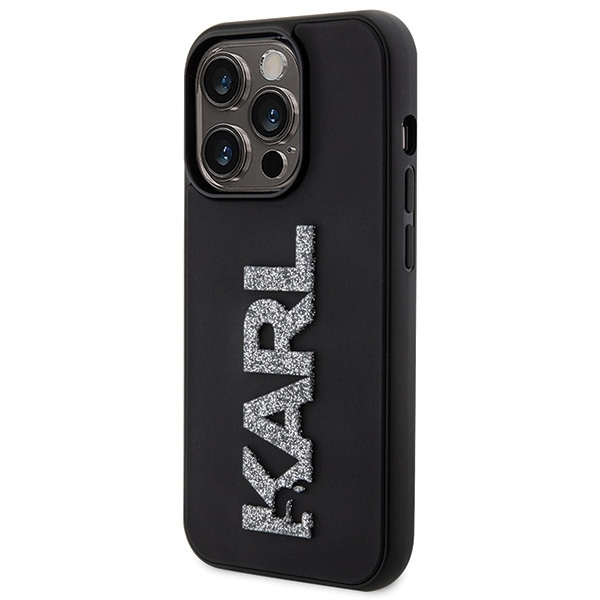 KARL LAGERFELD KLHCP15L3DMBKCK IPHONE 15 PRO 6.1 "BLACK/BLACK HARDCASE 3D RUBBER GLITTER LOGO