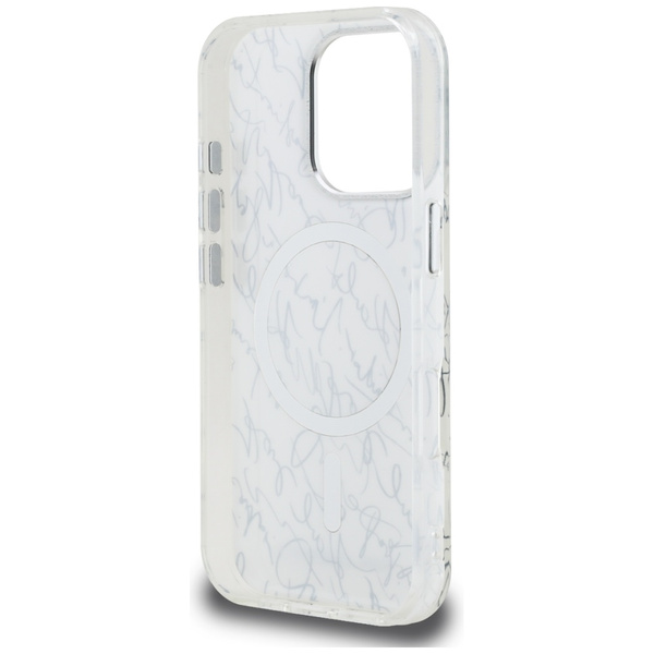 Etui Karl Lagerfeld IML Karl Script      Pattern MagSafe do iPhone 16 Pro Max biały