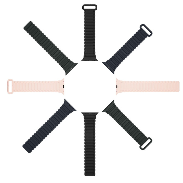 Dux Ducis Strap (Armor Version) pasek Apple Watch Ultra, SE, 9, 8, 7, 6, 5, 4, 3, 2, 1 (49, 45, 44, 42 mm) silikonowa magnetyczna opaska bransoleta niebieski