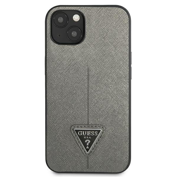 Guess GUHCP13MPSATLG iPhone 13 / 14 / 156.1" srebrny/silver hardcase SaffianoTriangle Logo