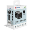 Verbatim Adapter podróżny EU/UK/US GaNUSB-A/3xUSB-C PD 140W UTA-10 czarny/black 32125