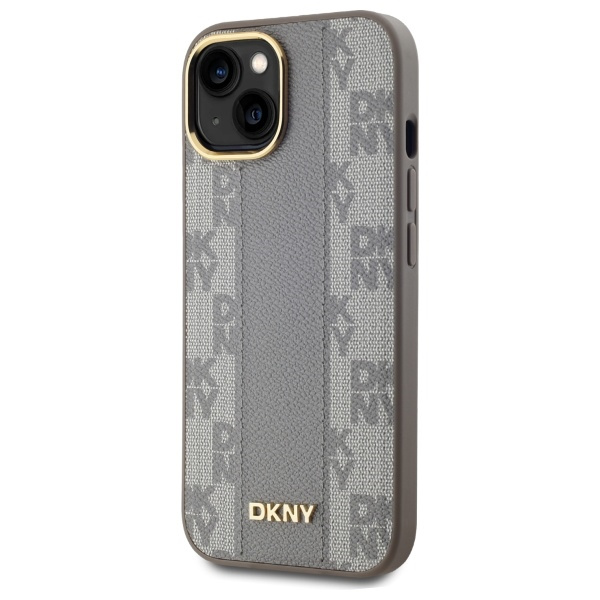 DKNY DKHMP15MPCPVSLE iPhone 15 Plus6.7" beżowy/beige hardcase Leather Checkered Mono Pattern MagSafe