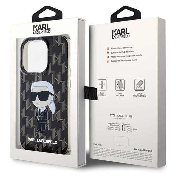 KARL LAGERFELD KLHCP15LHNKMKLK IPHONE 15 PRO 6.1 "BLACK/BLACK HARDCASE MONOGRAM ICONIK