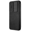 Nillkin Qin Pro Case for Samsung Galaxy S25 with Flip and Camera Cover - Black