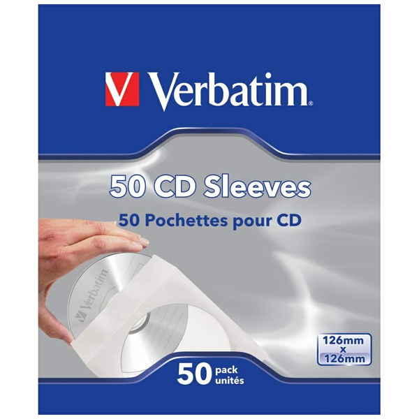 Koperty papierowe na dyski CD Verbatim   50szt biały 49992