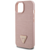 Guess GUHCP15SPCRTHCP iPhone 15 / 14 / 13 6.1" różowy/pink hardcase Croco Triangle Metal Logo