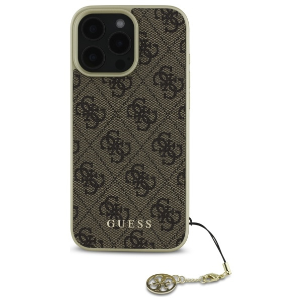 Guess GUHCP16LGF4GBR iPhone 16 Pro 6.3"  brązowy/brown hardcase 4G Charms Collection