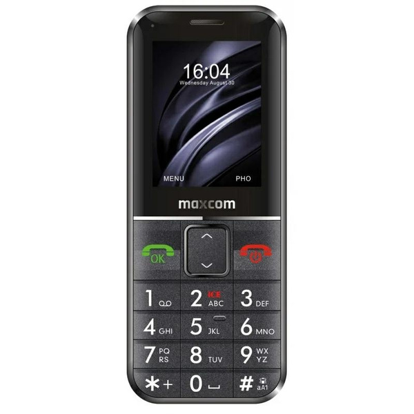 Maxcom Comfort MM735 ze stacją ładującą+ opaska SOS czarny/black