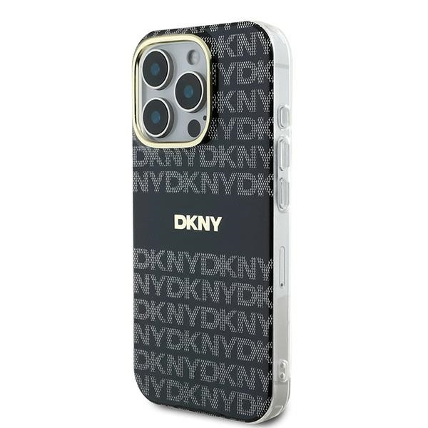 DKNY DKHMP16LHRHSEK iPhone 16 Pro6.3" czarny/black hardcase Repeat Texture Pattern With Stripe