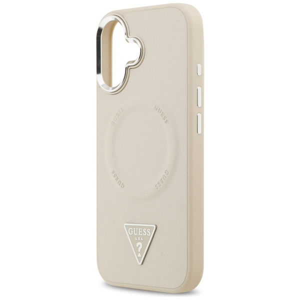 Etui Guess Triangle Logo MagSafe do      iPhone 17 beżowy