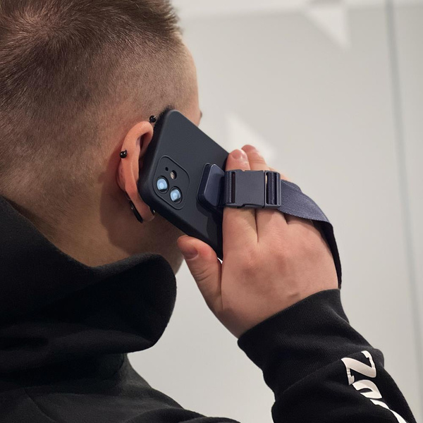 Rope Case silikonowe etui ze smyczą torebka smycz pasek do Samsung Galaxy A33 5G granatowy