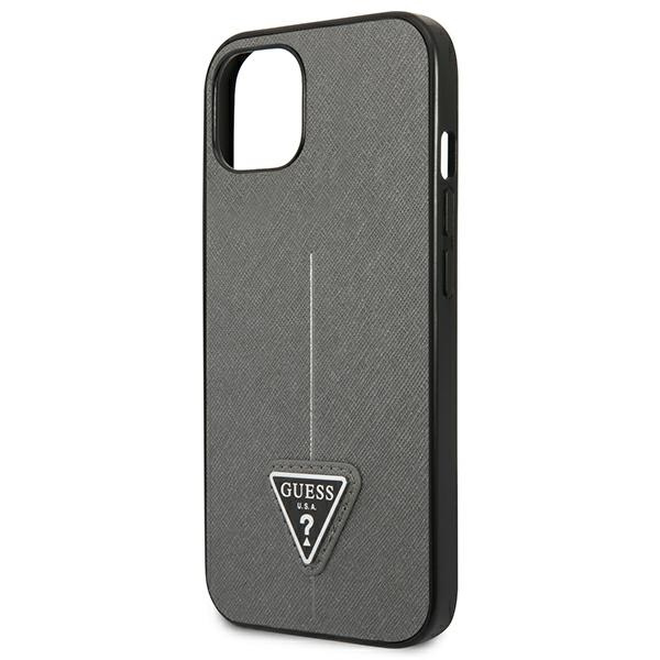 Guess GUHCP13MPSATLG iPhone 13 / 14 / 156.1" srebrny/silver hardcase SaffianoTriangle Logo