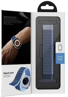 Pasek do Apple Watch Hoco magnetyczny silikon 42 / 44 / 45 / 49 mm AS102 ciemny niebieski z jasnym niebieskim