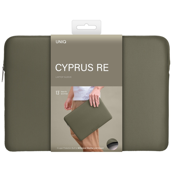 Torba na laptopa UNIQ Cyprus Ridge       Edition Laptop Sleeve 14" water-resistant neoprene zielony