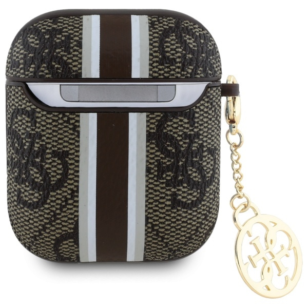 Guess GUA2P4RPSW AirPods 1/2 cover       brązowy/brown 4G Printed Stripes Charm