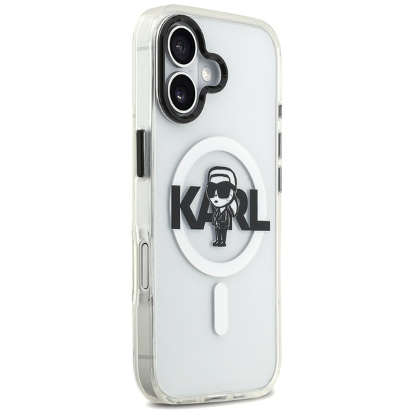 Etui Karl Lagerfeld IML Karl Sketch Logo MagSafe do iPhone 17 przezroczysty