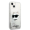 Etui Karl Lagerfeld Glitter Choupette Head na iPhone 14 Plus - srebrne