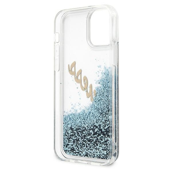 GUESS GUHCP12LGLVSBL IPHONE 12 PRO MAX 6,7" NIEBIESKI/BLUE HARDCASE GLITTER VINTAGE SCRIPT