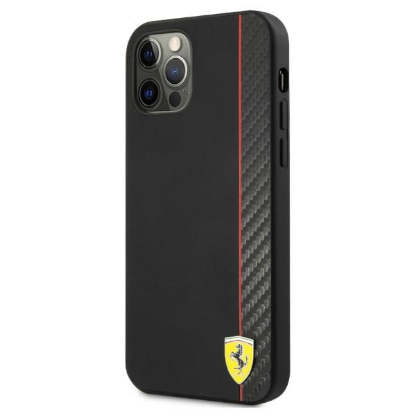 Ferrari FESAXHCP12MBK iPhone 12/12 Pro 6,1" czarny/black hardcase On Track Carbon Stripe