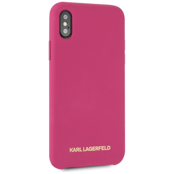 Karl Lagerfeld KLHCPXSLROG iPhone X/Xs hardcase fuksja/fushia Silicone