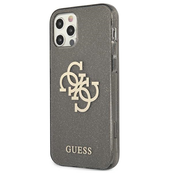 Guess GUHCP12LPCUGL4GBK iPhone 12 ProMax 6,7" czarny/black hard case Glitter 4G Big Logo