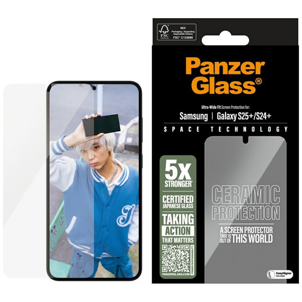 Szkło ceramiczne PanzerGlass Ultra-Wide  Fit do Samsung Galaxy S25+ ceramic