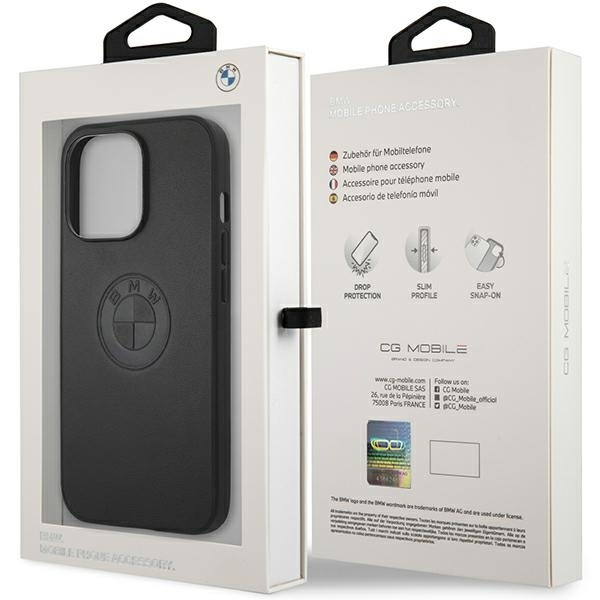 Etui BMW Leather Emboss na iPhone 13 Pro / iPhone 13 - czarne
