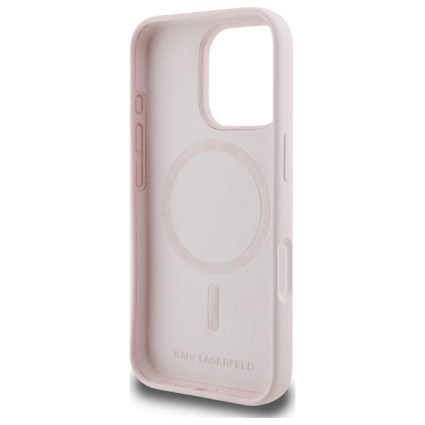 Karl Lagerfeld KLHMP16LSKCHPPLP iPhone 16 Pro różowy/pink HC MagSafe Sil Double Heads Print
