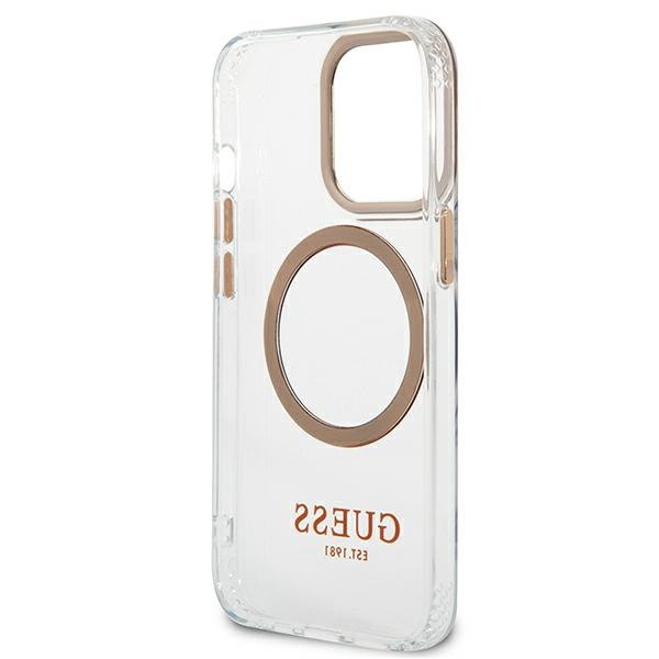 Guess GUHMP13XHTRMD iPhone 13 Pro Max6,7" złoty/gold hard case Metal Outline Magsafe