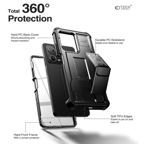 TECH-PROTECT KEVLAR PRO XIAOMI REDMI NOTE 12 PRO 5G / POCO X5 PRO 5G BLACK