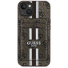 Etui Guess 4G Stripes z portfelem        Magsafe do iPhone 15 brązowy