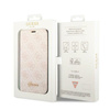 Guess GUBKP14MHG4SHP iPhone 14 Plus / 15 Plus 6.7" różowy/pink book 4G Vintage Gold Logo
