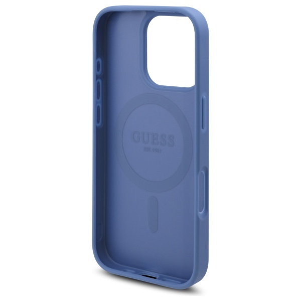 Guess GUHMP16LP4ROPEMCB iPhone 16 Pro    6.3" niebieski/blue hardcase 4G Flowers Print MagSafe
